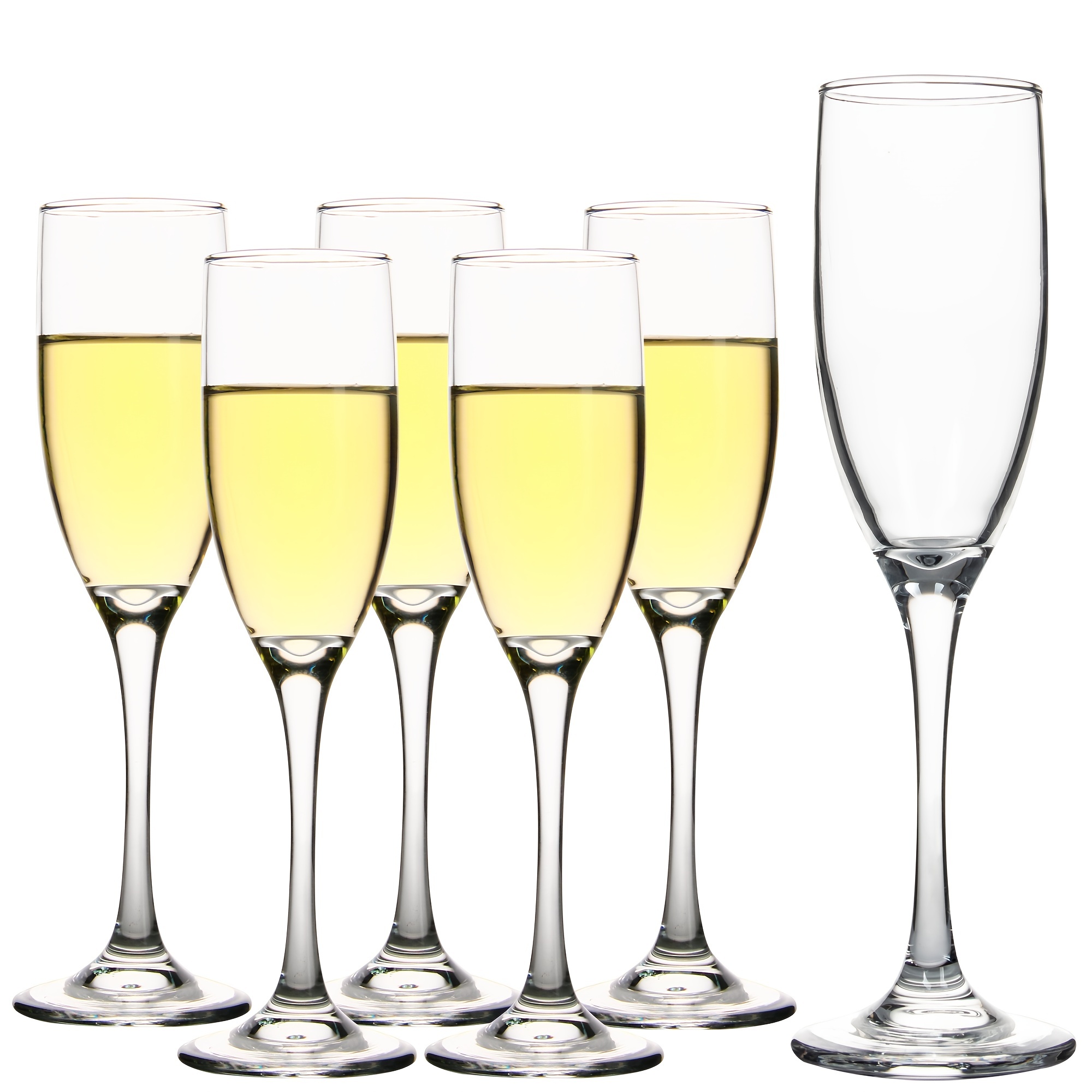 Elegant Champagne Glasses Set of 12, Glass Champagne Flutes for Birthday,  Wedding, Party - 6 oz, Clear