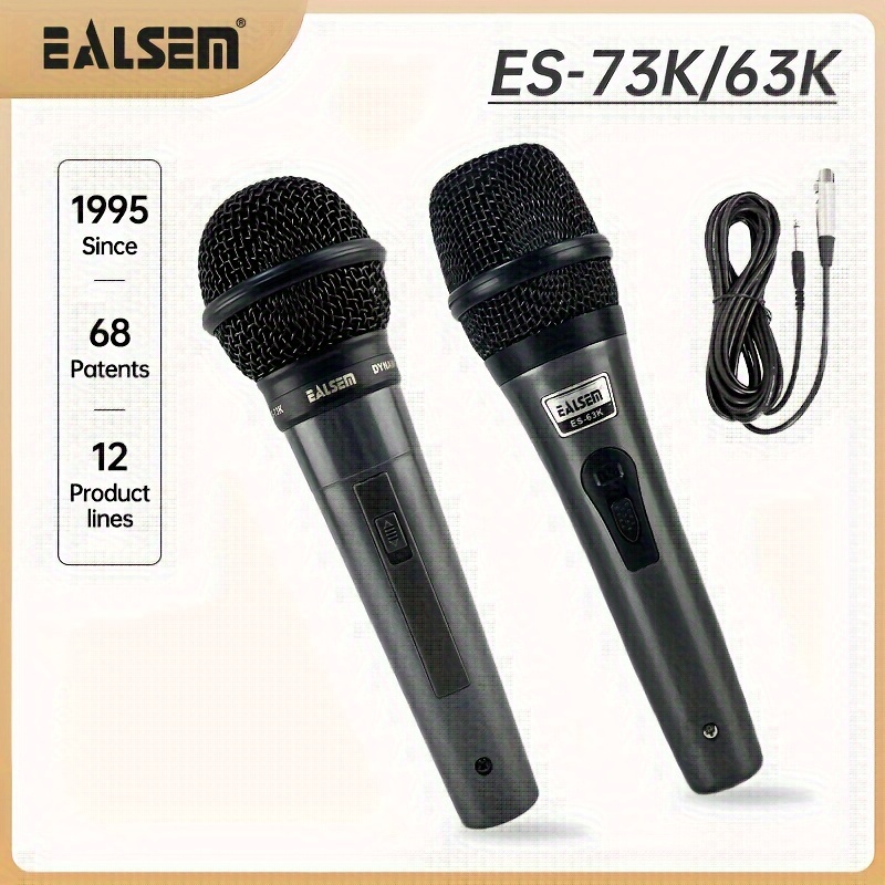 * 63K/73K Professional Wired Dynamic Microphone Vocal Mic With XLR To  6.35mm Cable 196.85inch Long For Karaoke Recording KTV