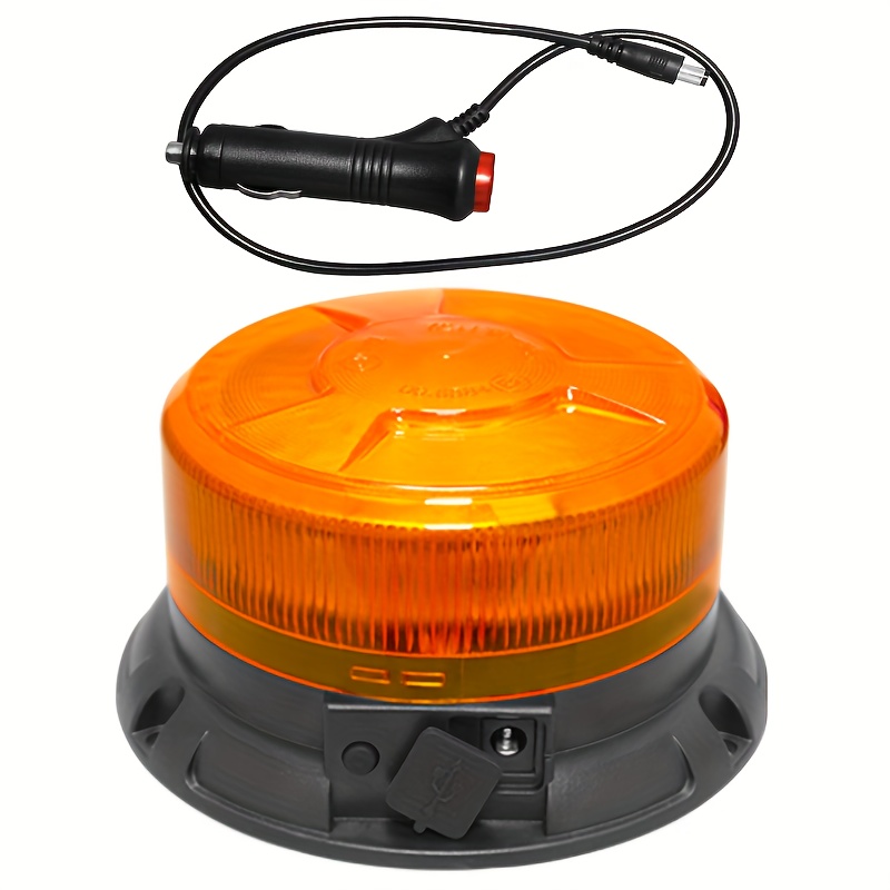 LED Emergency Strobe Light Wireless Battery Operated Waterproof Flashing  Yellow Beacon Lights with Magnet Portable Safety Warning Lamp Lighting for  Vehicles Car Tow Trucks School Bus Ambulance 
