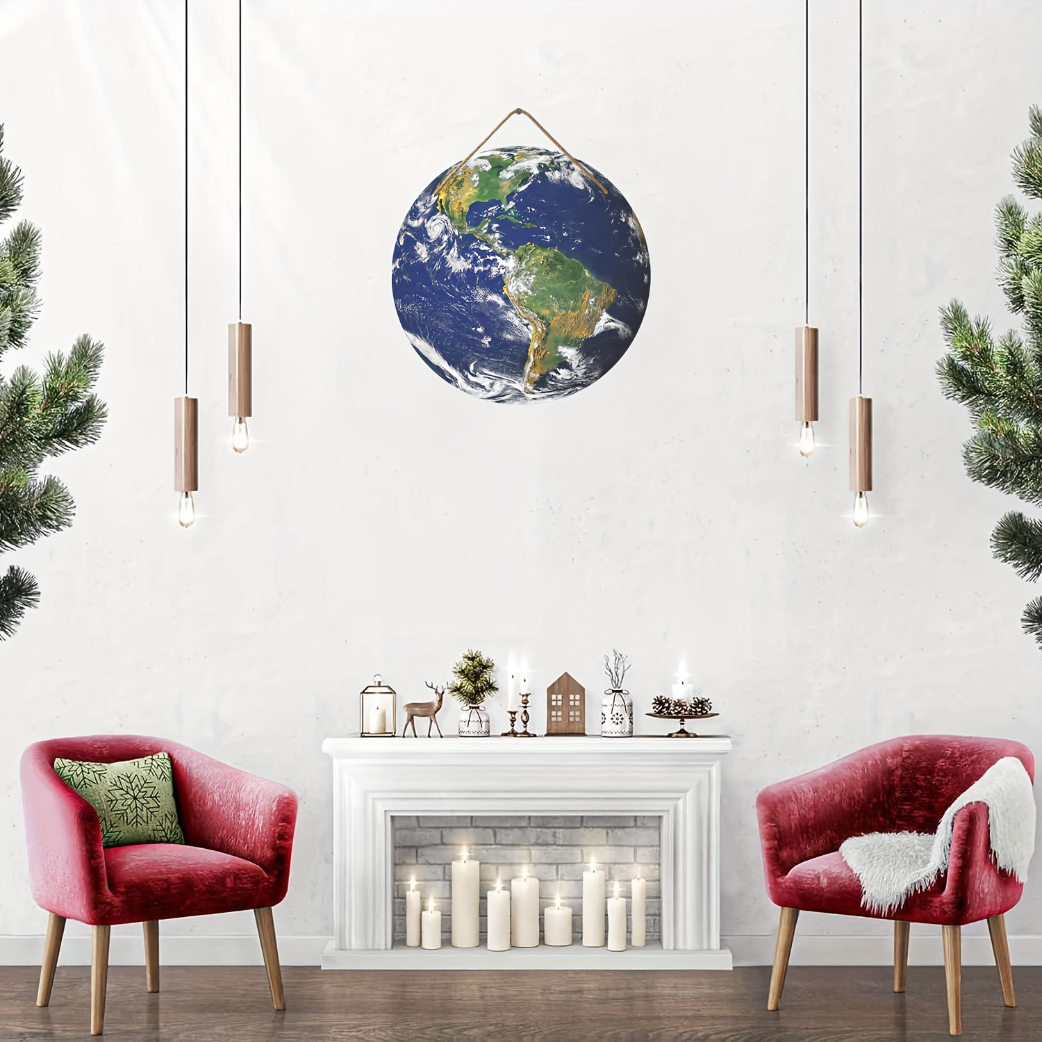 Planet Earth Space Wood Sign merry Christmas Gift wall Decor - Temu