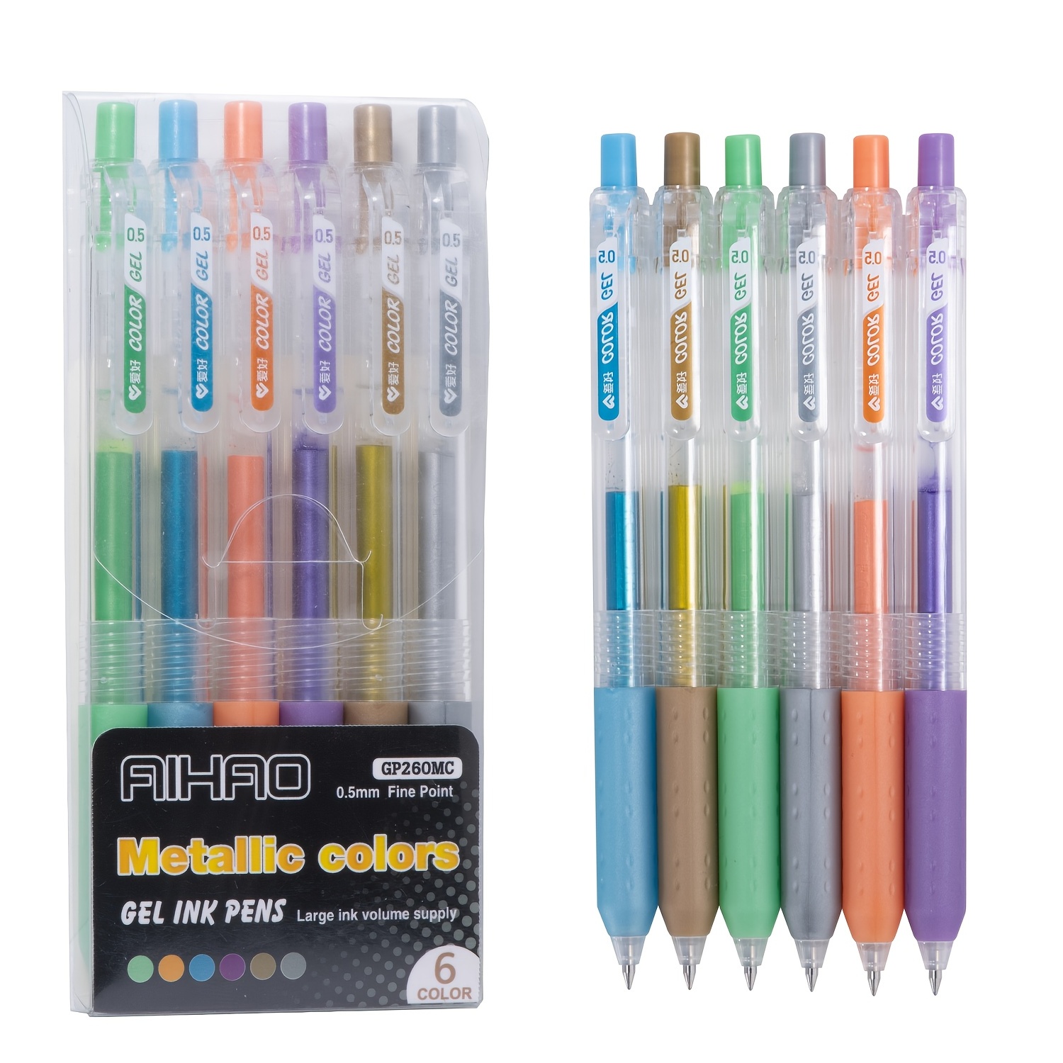 Aihao Retractable Gel Pens Medium Point Assorted Ink Color - Temu