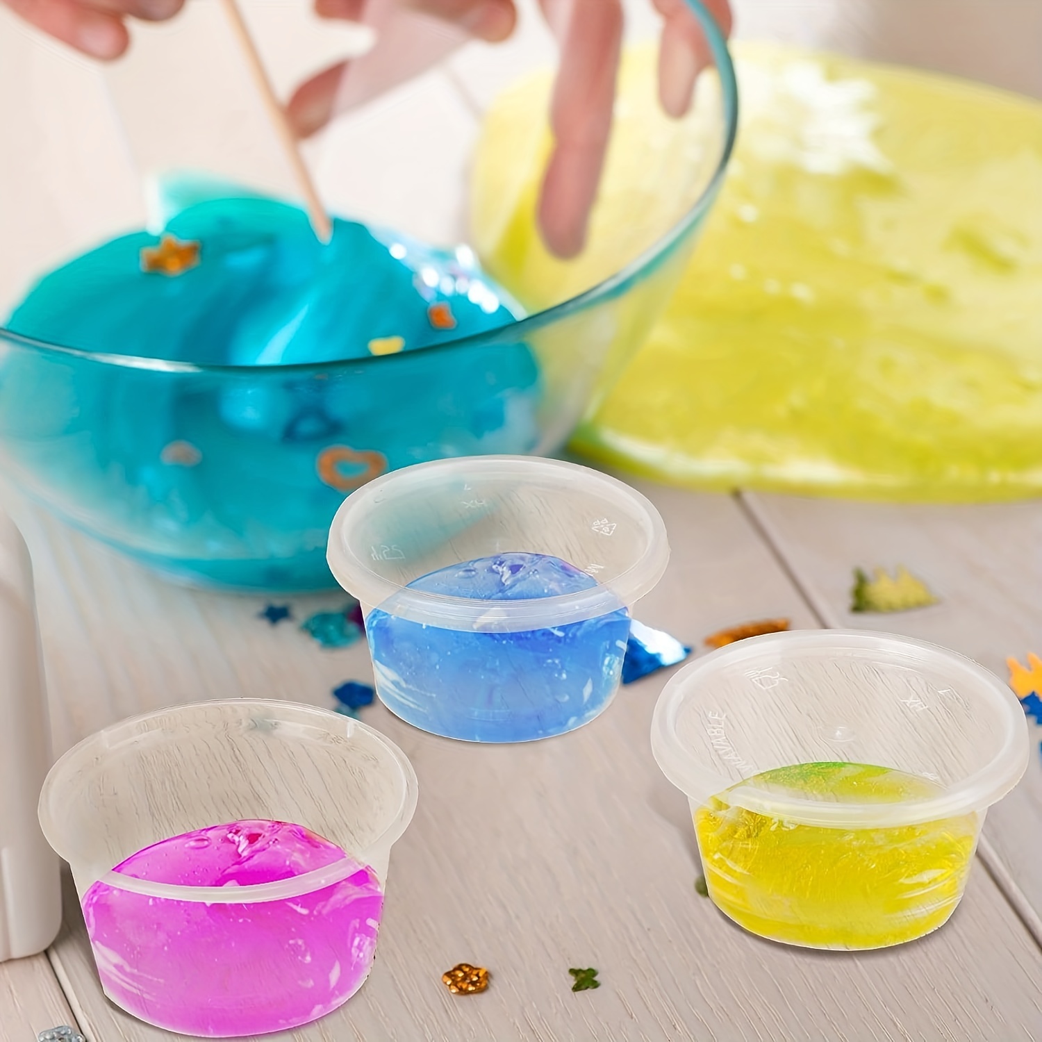Slime Containers with Lids and Handles, Plastic Storage Bucket Containers,  Clear Slime Storage Case for Slime DIY Art Craft - AliExpress
