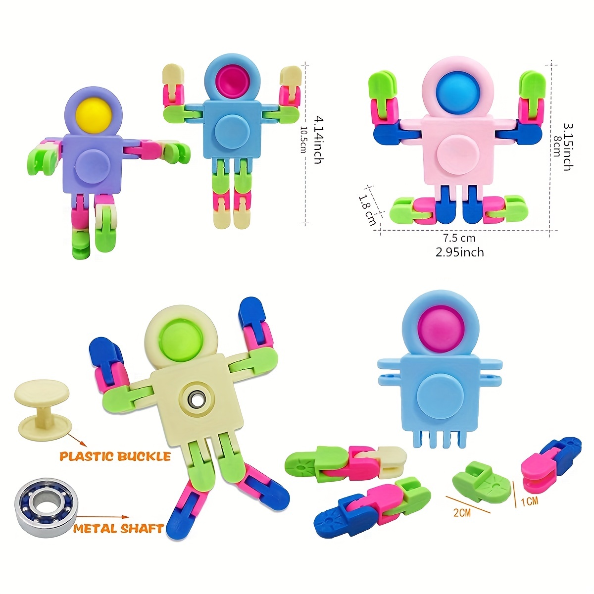 12 pop Fidget Spinner Juguetes Sensoriales Diseño Robot - Temu