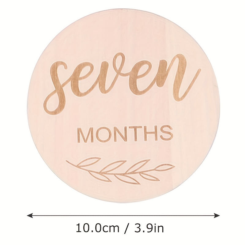 16 tarjetas mensuales de madera para bebé, discos de marcador de hitos  mensuales de doble cara, círculos de madera para bebés, letreros de meses  para