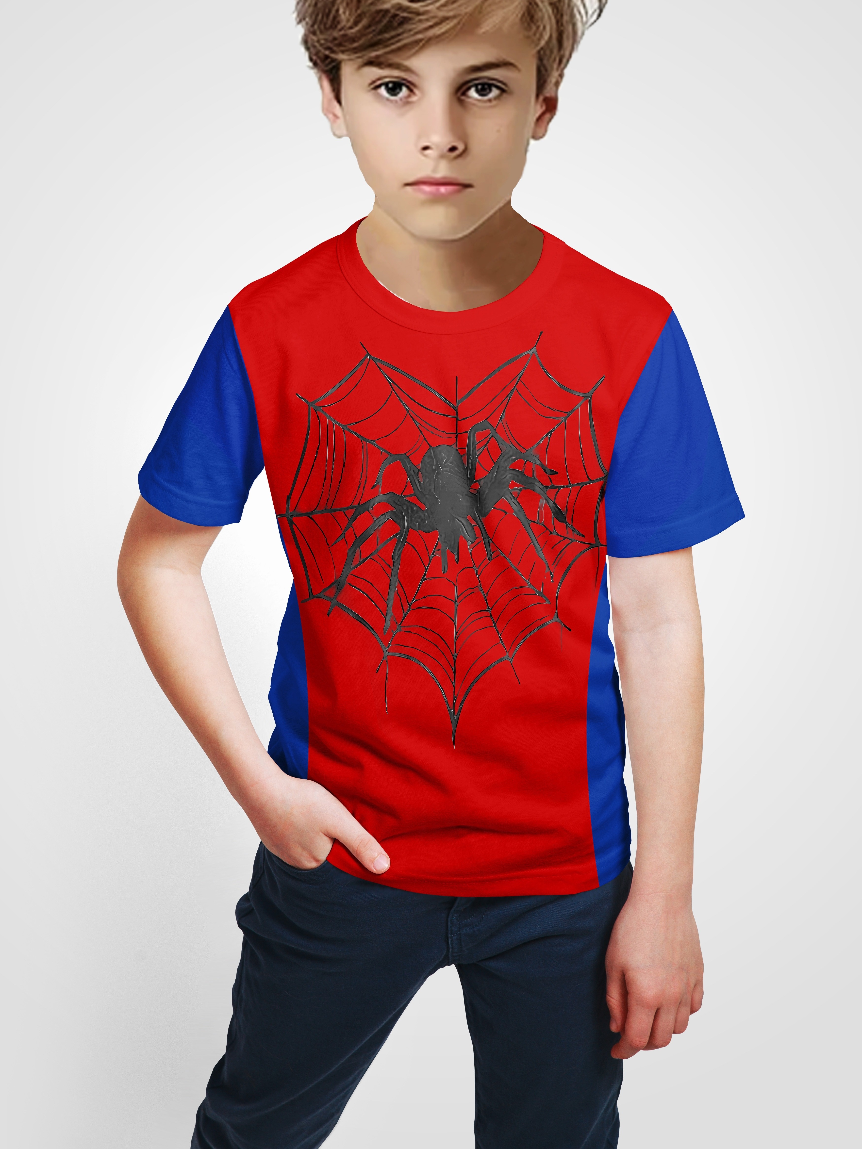 Camiseta cuello redondo Spider-Man estampada para niño