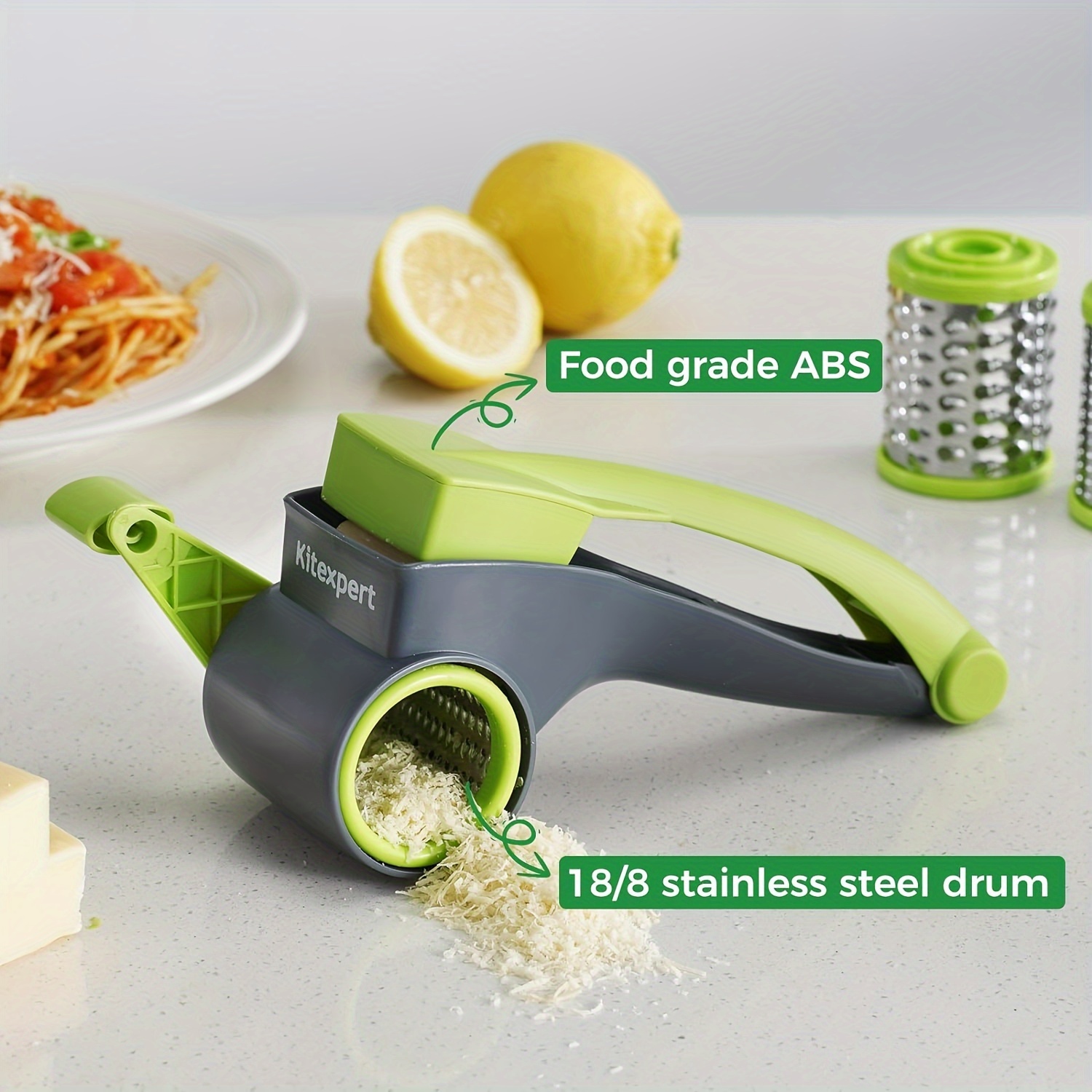 Premium Rotary Cheese Grater, Manual Cheese Grater with Handle