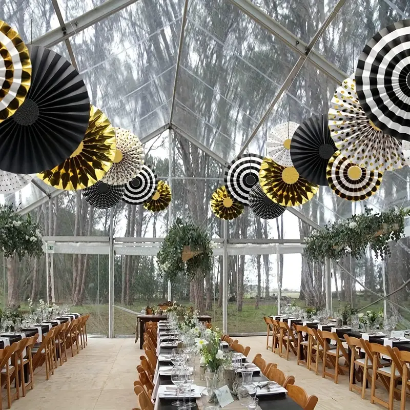 Party Hanging Paper Fans Decorations Wedding Birthday - Temu