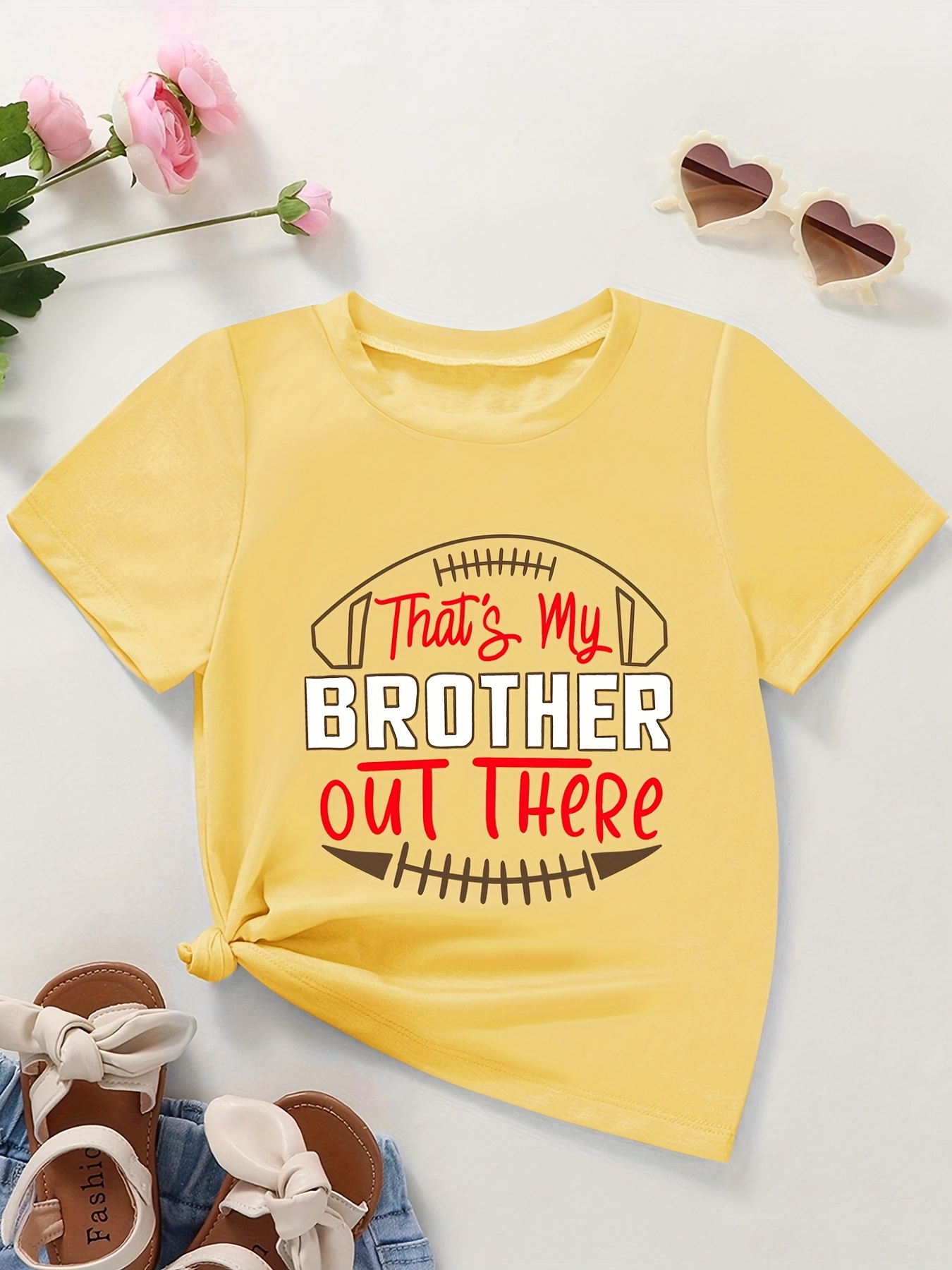Baseball Sister Short Sleeve Tee  Sibling Baseball Shirt for Kids