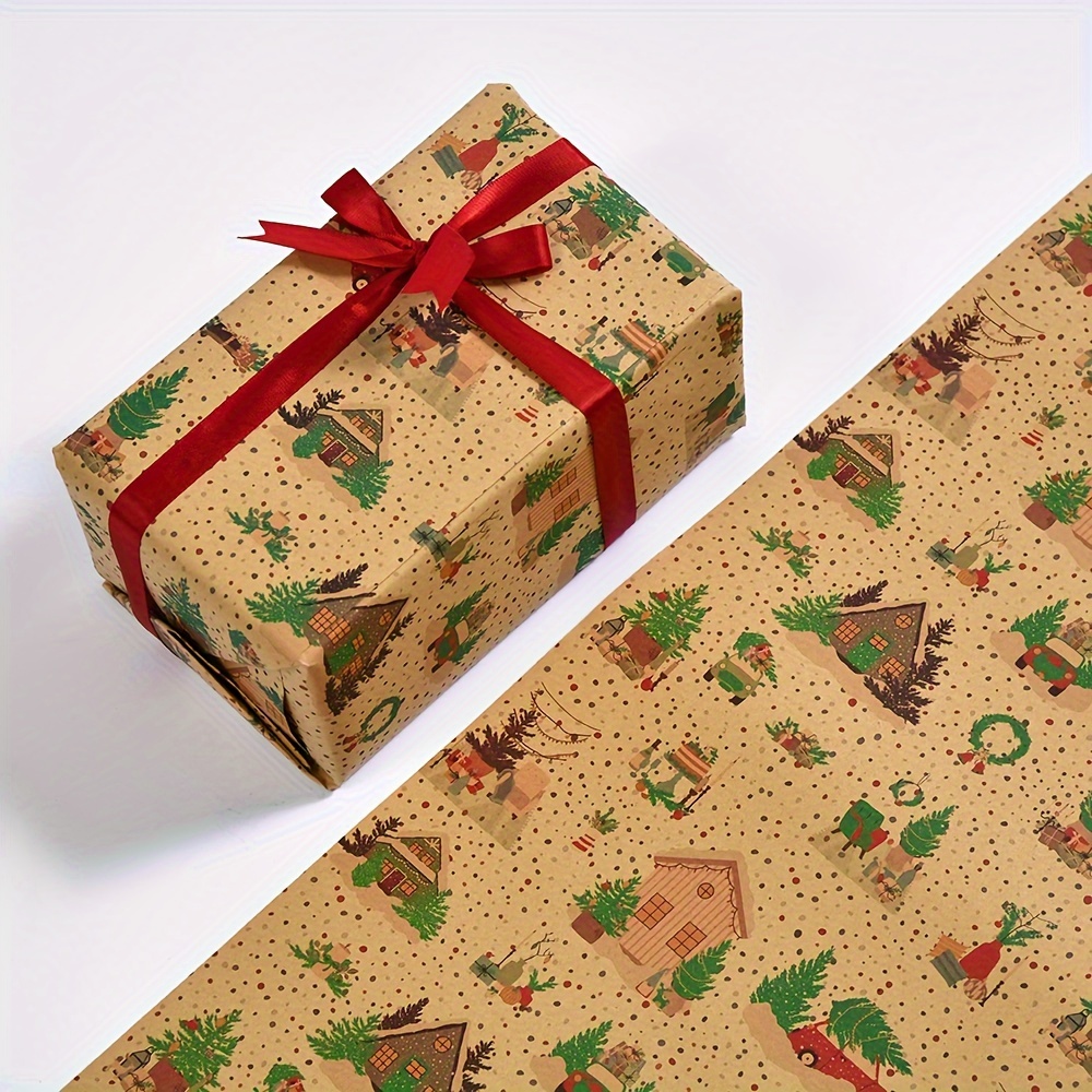 Christmas Gift Wrapping Paper Thickened Christmas Kraft Wrapping