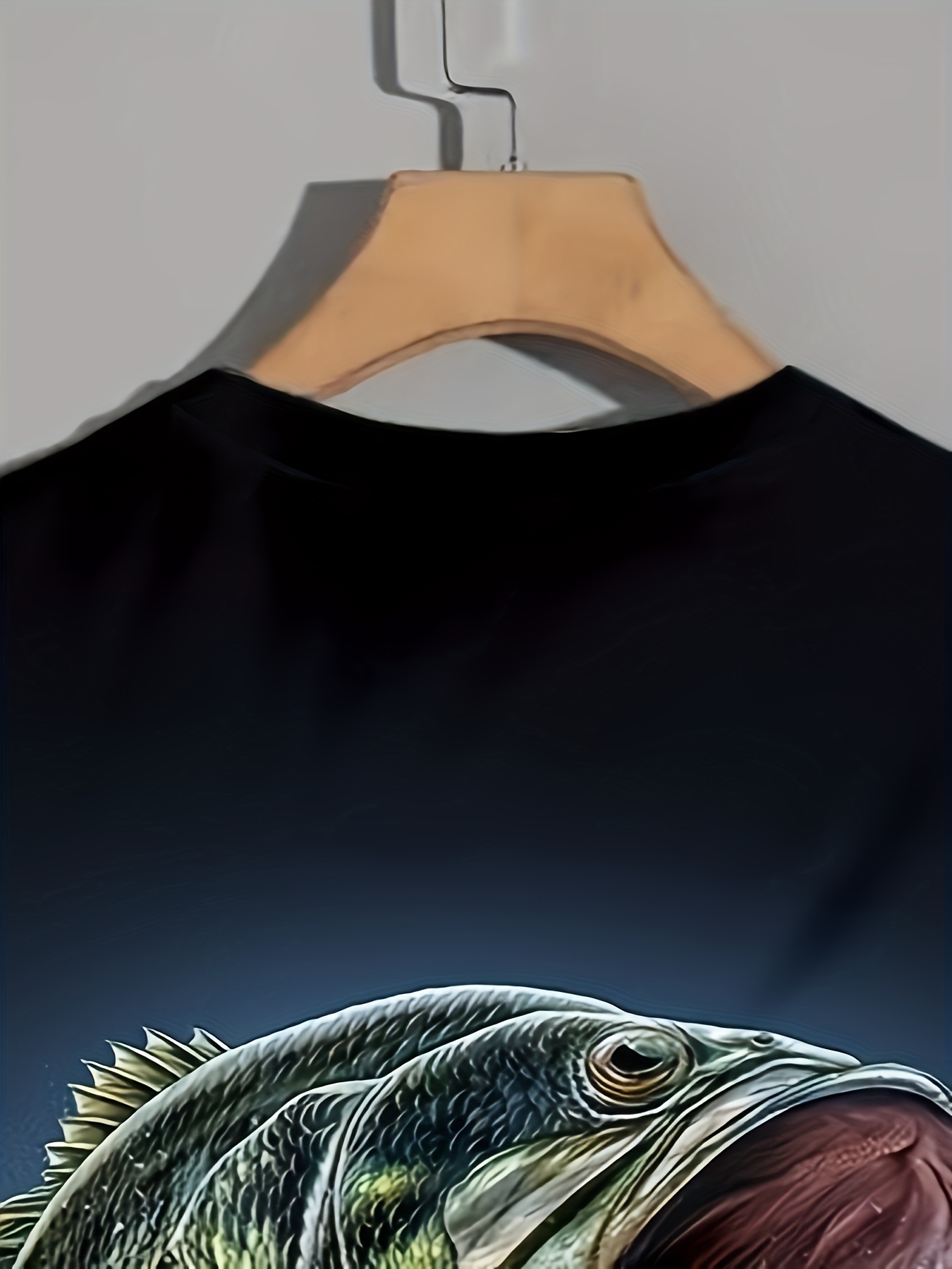 Bass Fish Print Short Sleeve fishing T-Shirt