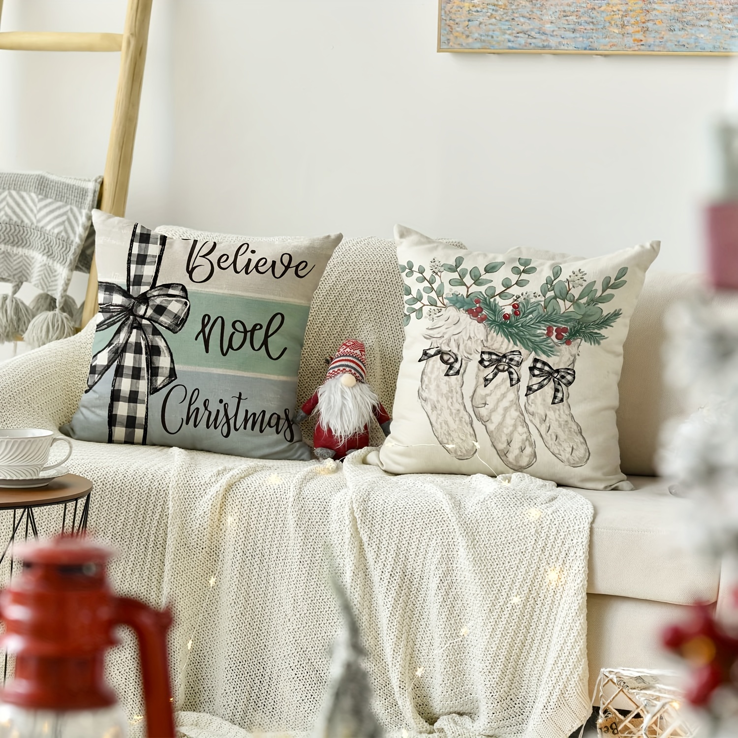 Christmas Throw Pillow Covers & Insert (Set of 4) - On Sale - Bed