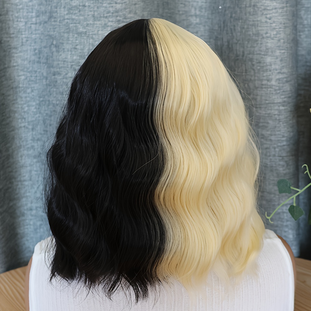 half black half blonde hair