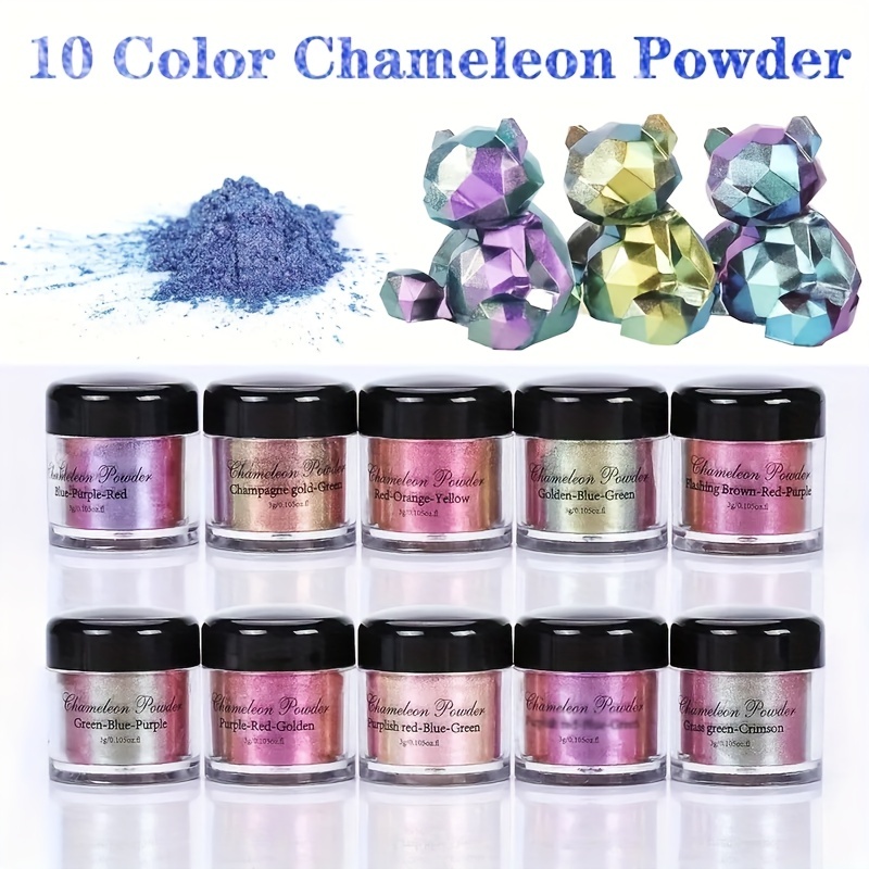 Chameleon Mica Powder Metallic, 8 Color Shift Pigment Powder for Epoxy  Resin Tumblers Dye, Upgrade Chrome Chameleon Powder Color Changing for  Nails