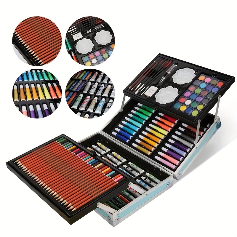 1set/168pcs Drawing Gift Box Set For Art Students, Including Watercolor  Pens, Wax Crayons And Pencils