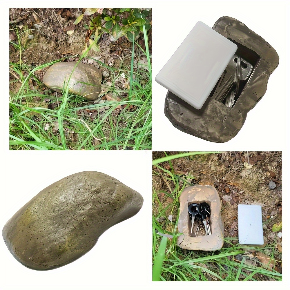 Rock Shape Key Box Stone Safe Transfer Safe Storage To Hide - Temu