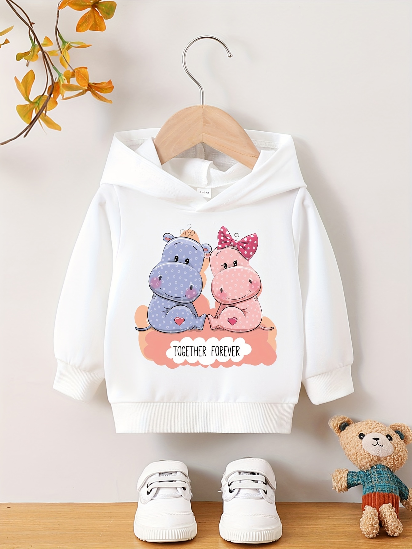 Hippo Print Hoodies Girls Graphic Hoodie Comfy Loose Trendy Temu