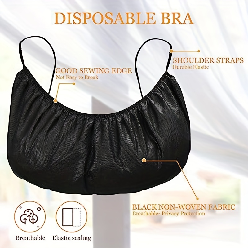 Disposable Bra + Panties, Black 25 Bras + 25 Panties