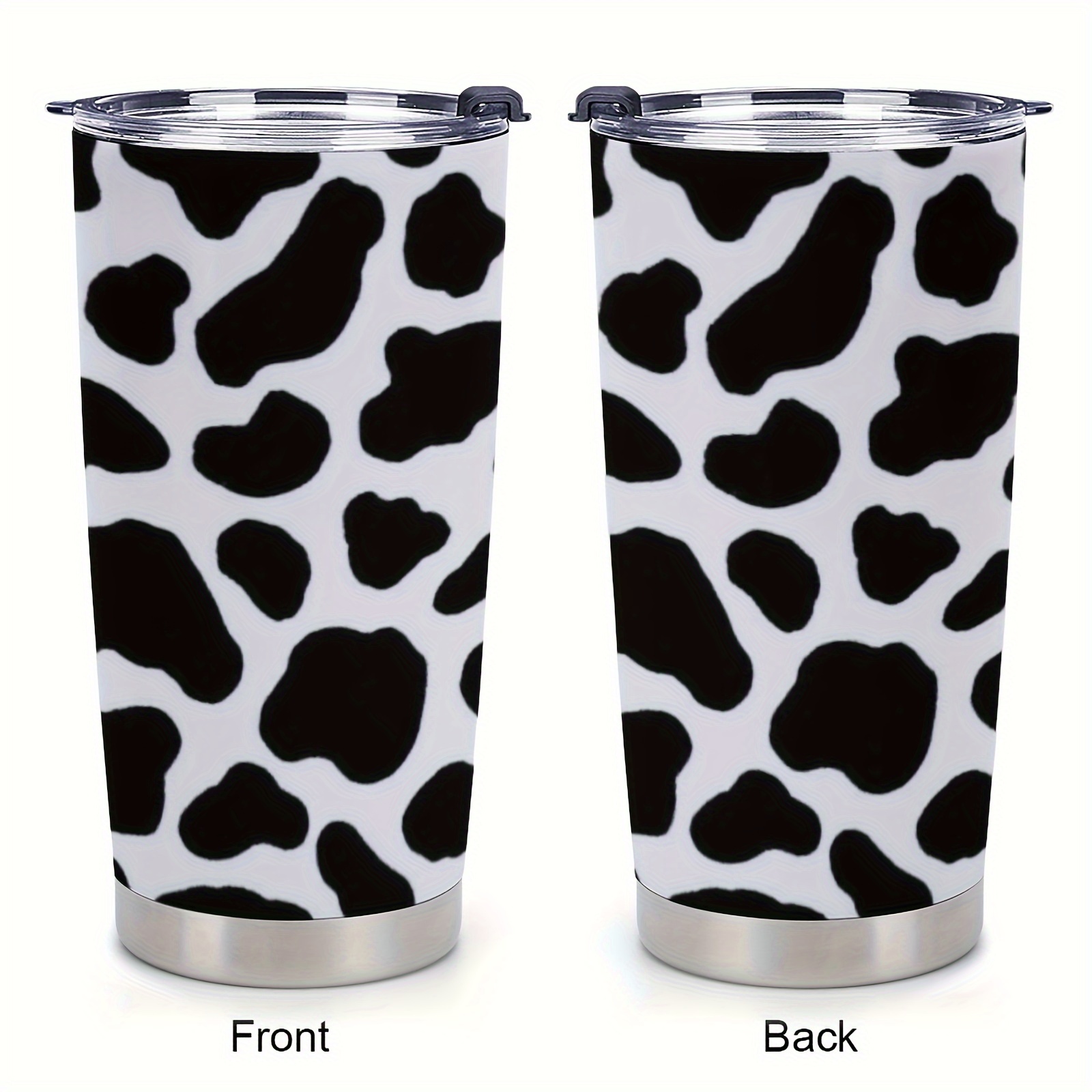 

1pc 20oz Cow Print Insulation Car Cup, Tumbler Cup With Lid Stainless Steel, Travel Coffee Mugs Insulated Cup, Gift For Parents & Friends