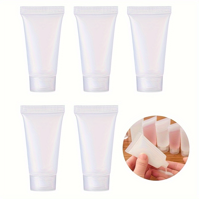 

5pcs 5ml Squeeze Tube With Screw Cap Cosmetics Hand Cream Facial Cleanser Lotion Sample Bottle Empty Travel Liquid Container