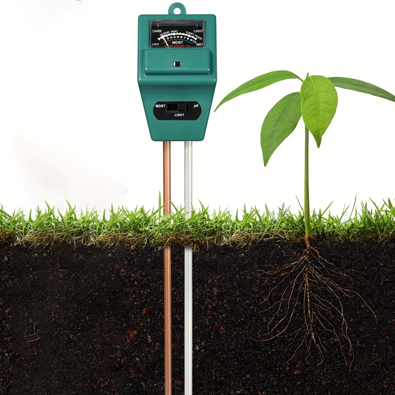 Moisture Meter for House Plants,Soil Moisture Meter,3-in-1 Soil Ph/Lihgt/Plant Water Meter for Indoor Plants & Outdoor Gardening, Farming Plants Care