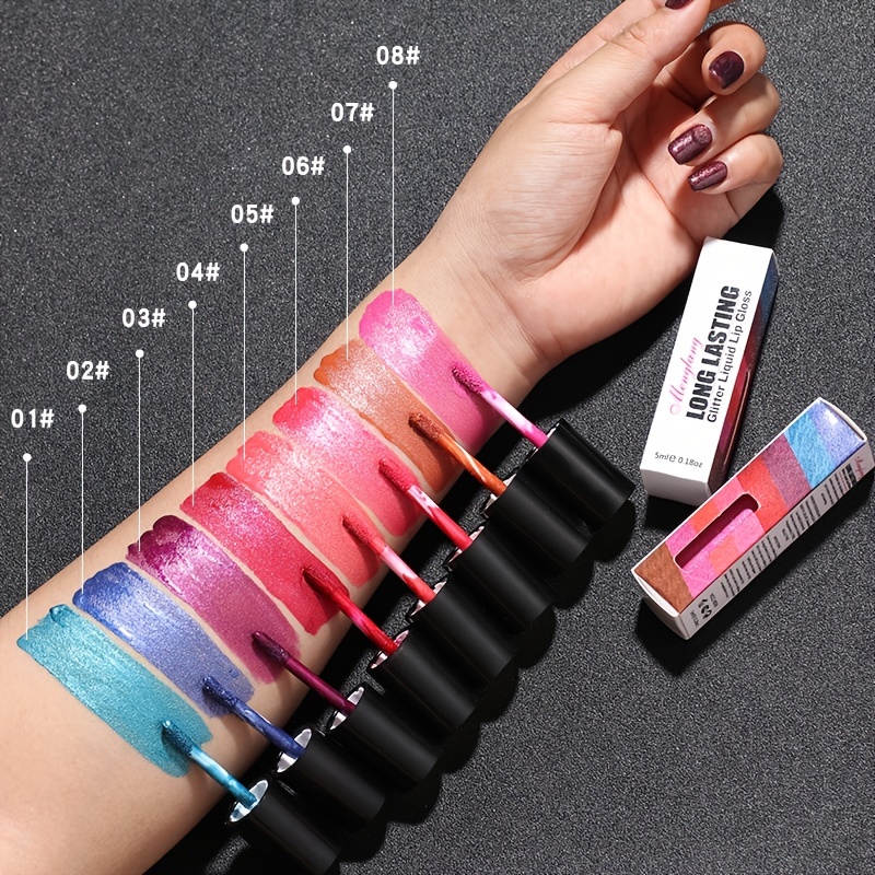 Glitter Liquid Lipsticks Diamond Shimmer Metallic Lip Gloss Waterproof