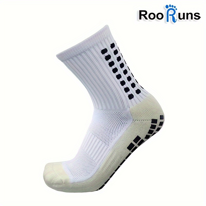 2 Pairs Grip Socks Football Non-slip Sports Football Socks Men Women 39-42  43-46 Grip Socks With Rubber Dots, White