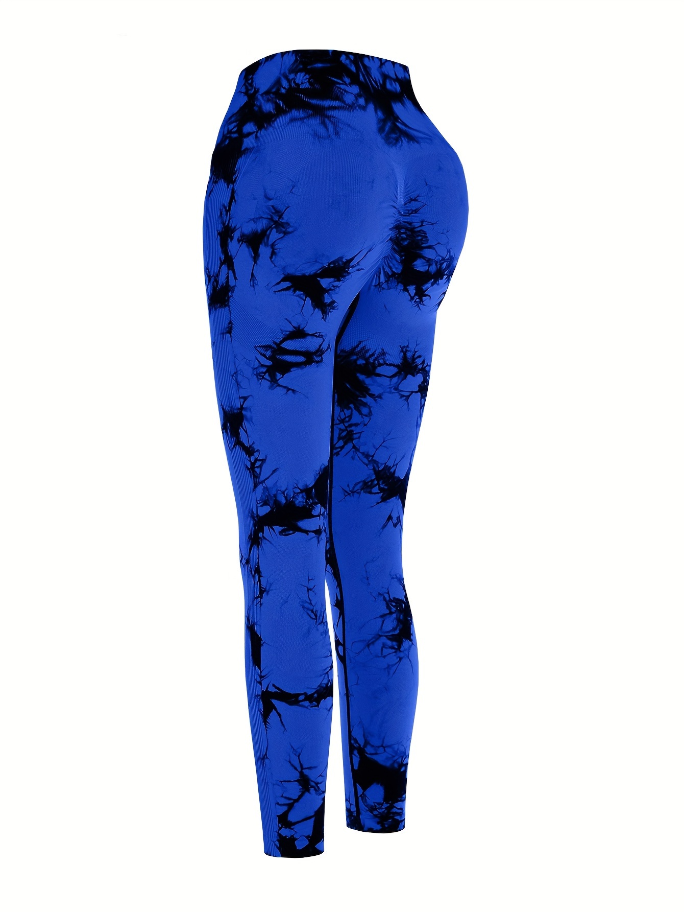 tie dye high waist yoga pants high stretch running fitness workout leggings womens activewear royal blue 0