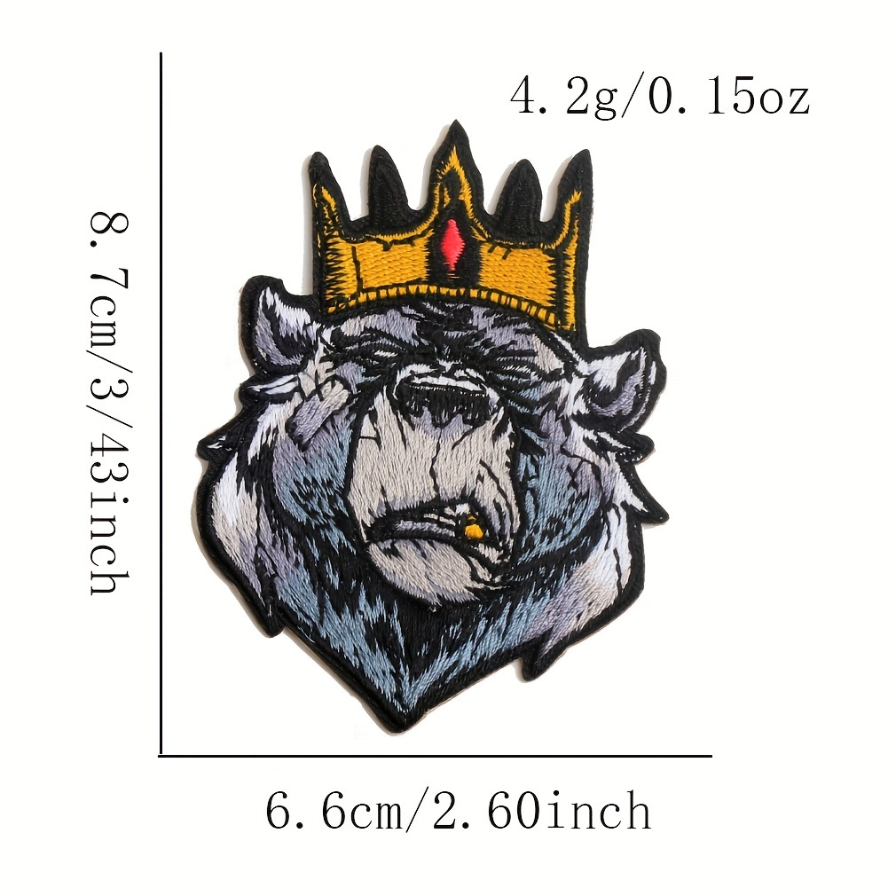 Cartoon Crown Lettering Patch Embroidery Iron On Fabric - Temu
