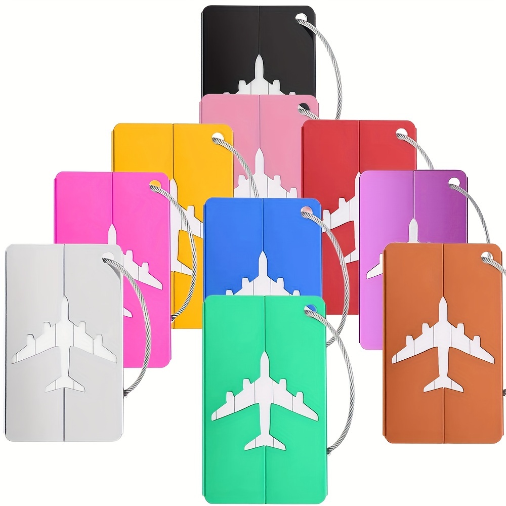 

10pcs Aluminum Travel Id Bag Tags, For Luggage And Baggage Identification, Business Card Holder