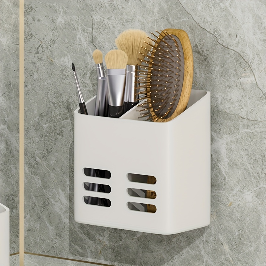 1pc Étagère De Rangement Pour Salle De Bain, Porte-brosse À Dents Et  Dentifrice Mural, Boîte De Rangement Pour Peigne, Rangement Mural Pour