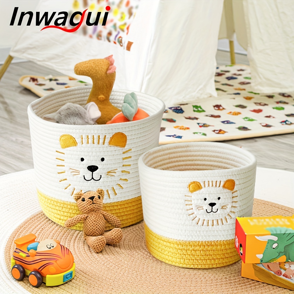 Inwagui 1pc Grey Rabbit Storage Basket Kids Toys Storage Basket