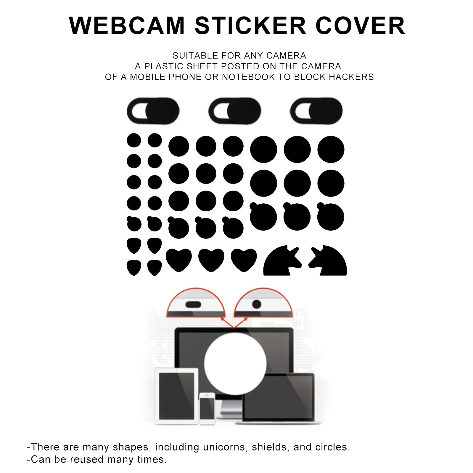 Webcam Cover Slide Webcam Sticker Suitable Laptop Tablet - Temu