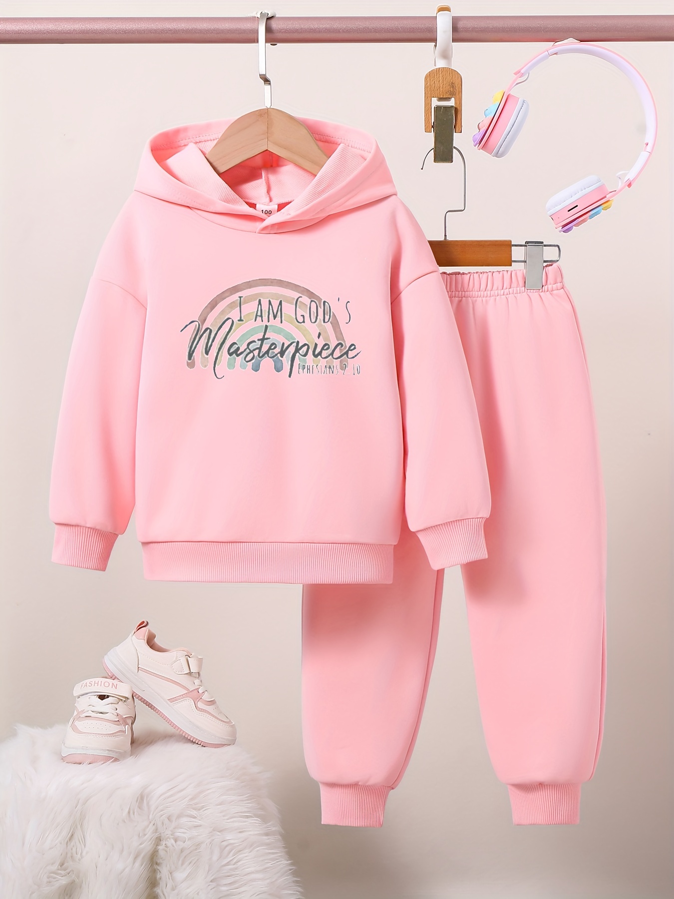 Teen Girls Fleece Jogging Set 2 Piece Zip Up Hoodies+Jogger