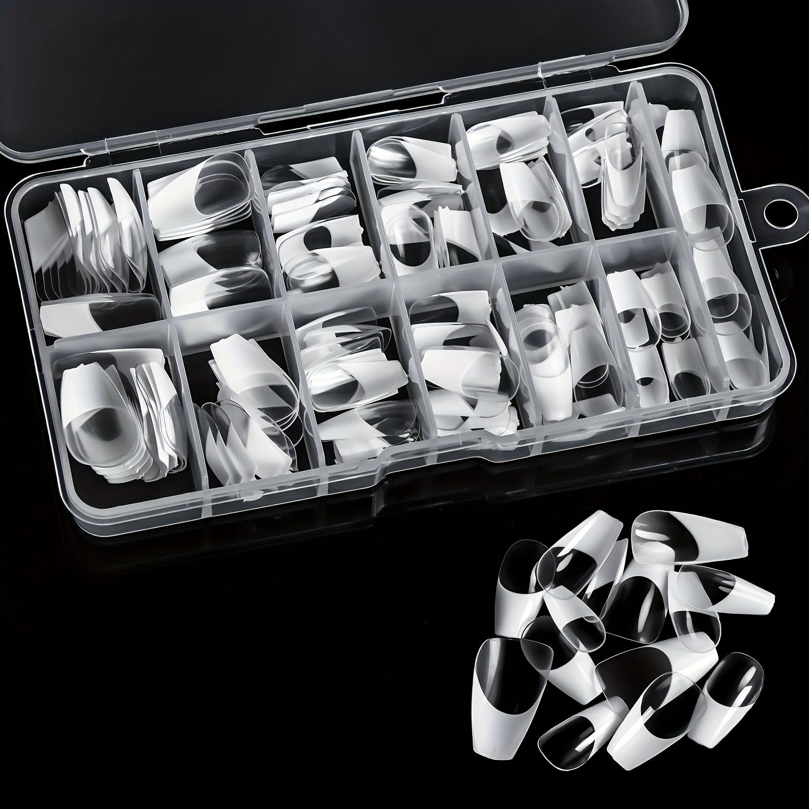 

120pcs Full Cover Nail Tips French White Clear False Nails 10 Sizes Coffin Nail Tips Acrylic Press On Nails