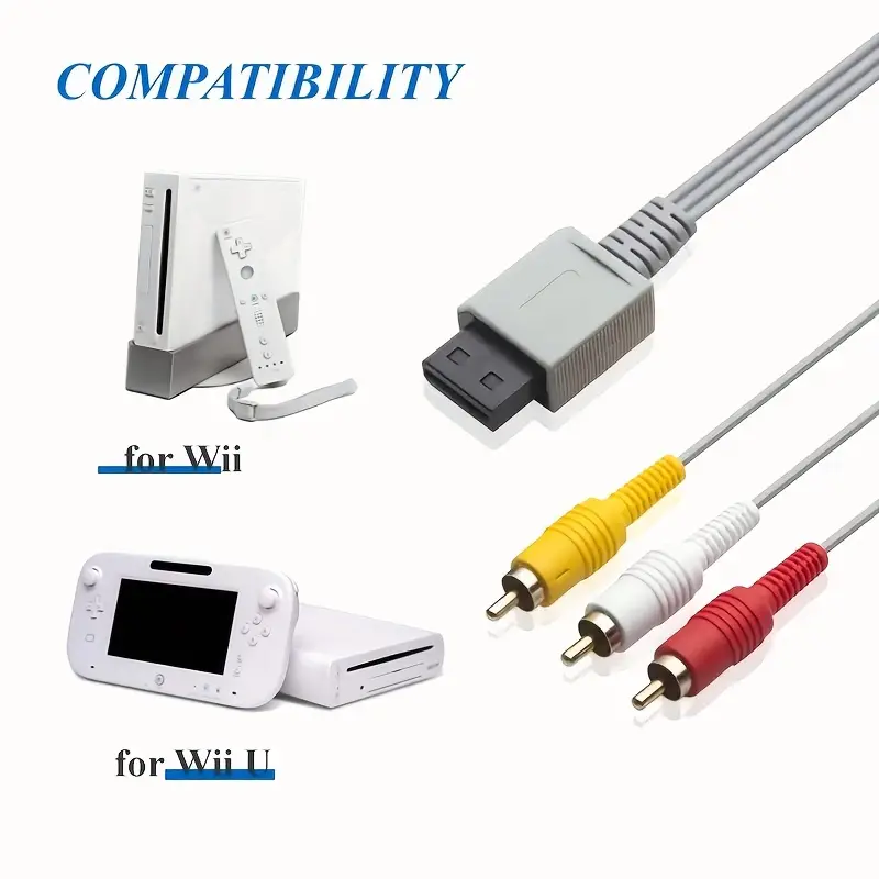 Gold plated Av Cable For Wii Wii U 480p Hdtv Display - Temu