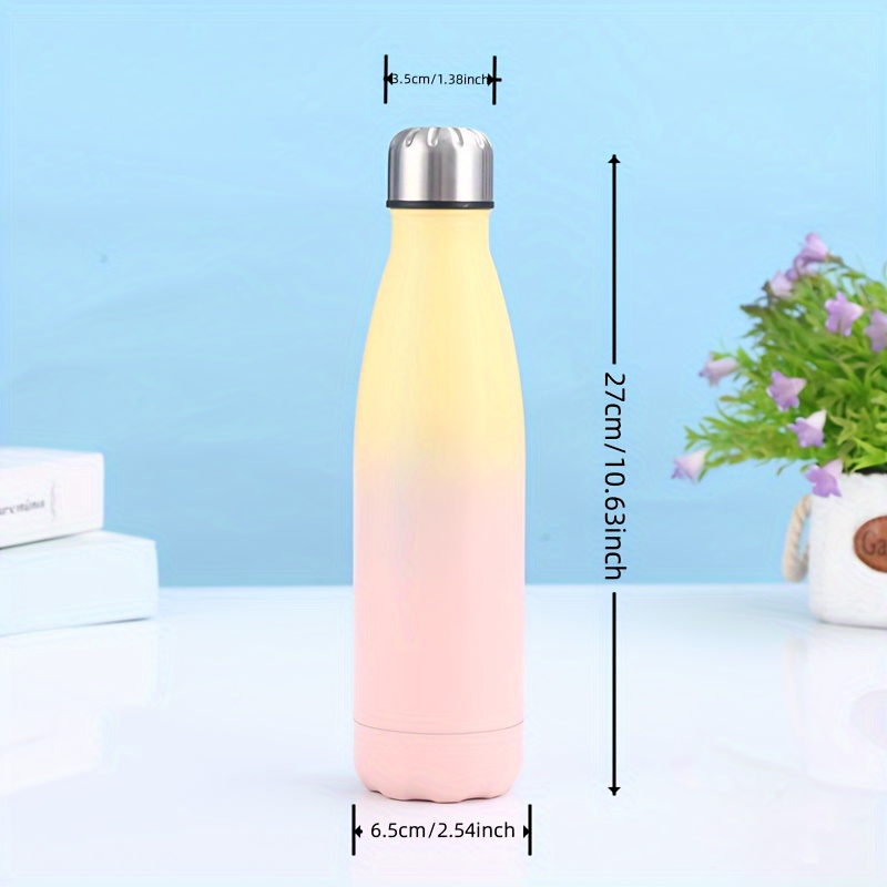 1pc 500ml Water Bottle Double Wall 304 Stainless Steel Insulated Vacuum ...