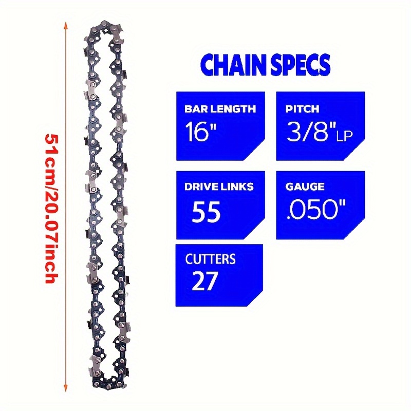 Chaine tronconneuse 26 dents 3/8LP 1.3mm 52 maillons