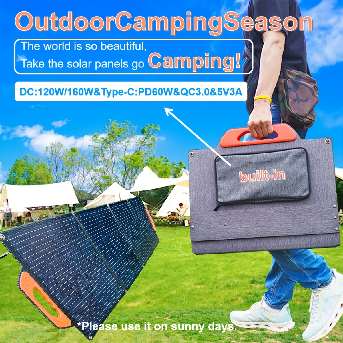 ALLTOP High Lumen 500w Outdoor Camping Fishing Home Mobile Portable Solar  Panel Solar Energy System