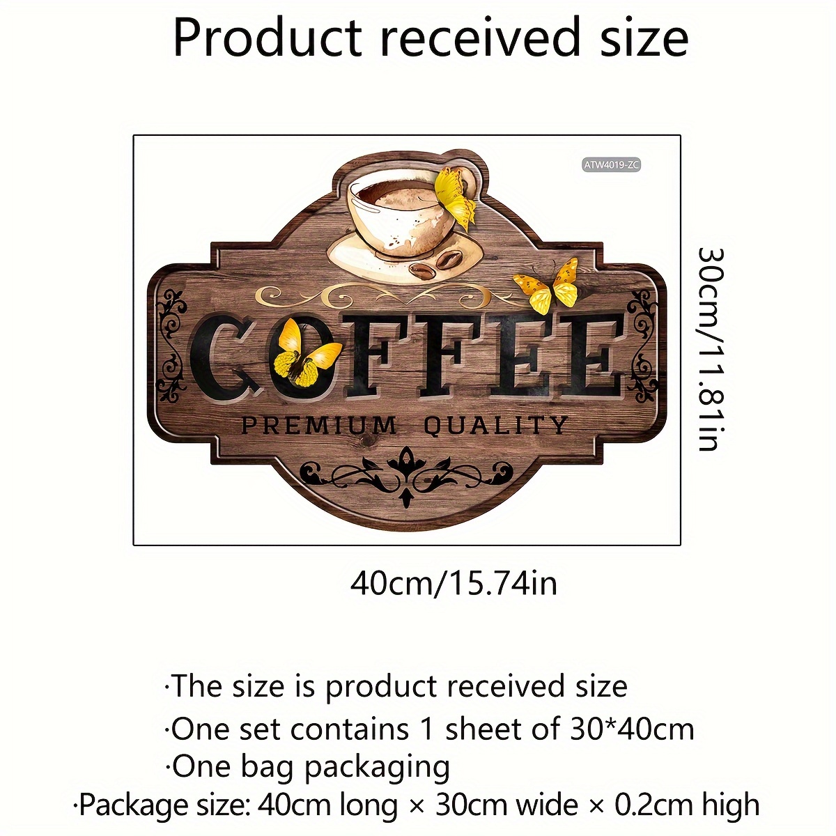 Image of An English Slogan Coffee Cup Wall Sticker For Living Room, Dining Room, Or Tea Room Wall Background Decoration