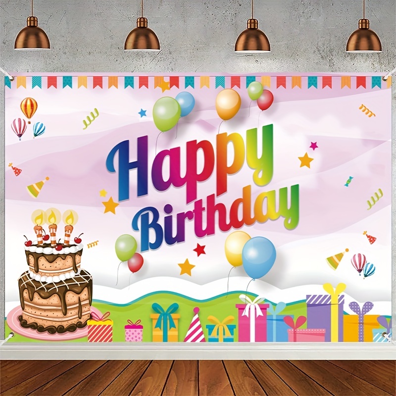 1pc Colorful Happy Birthday Party Decorations For - Temu