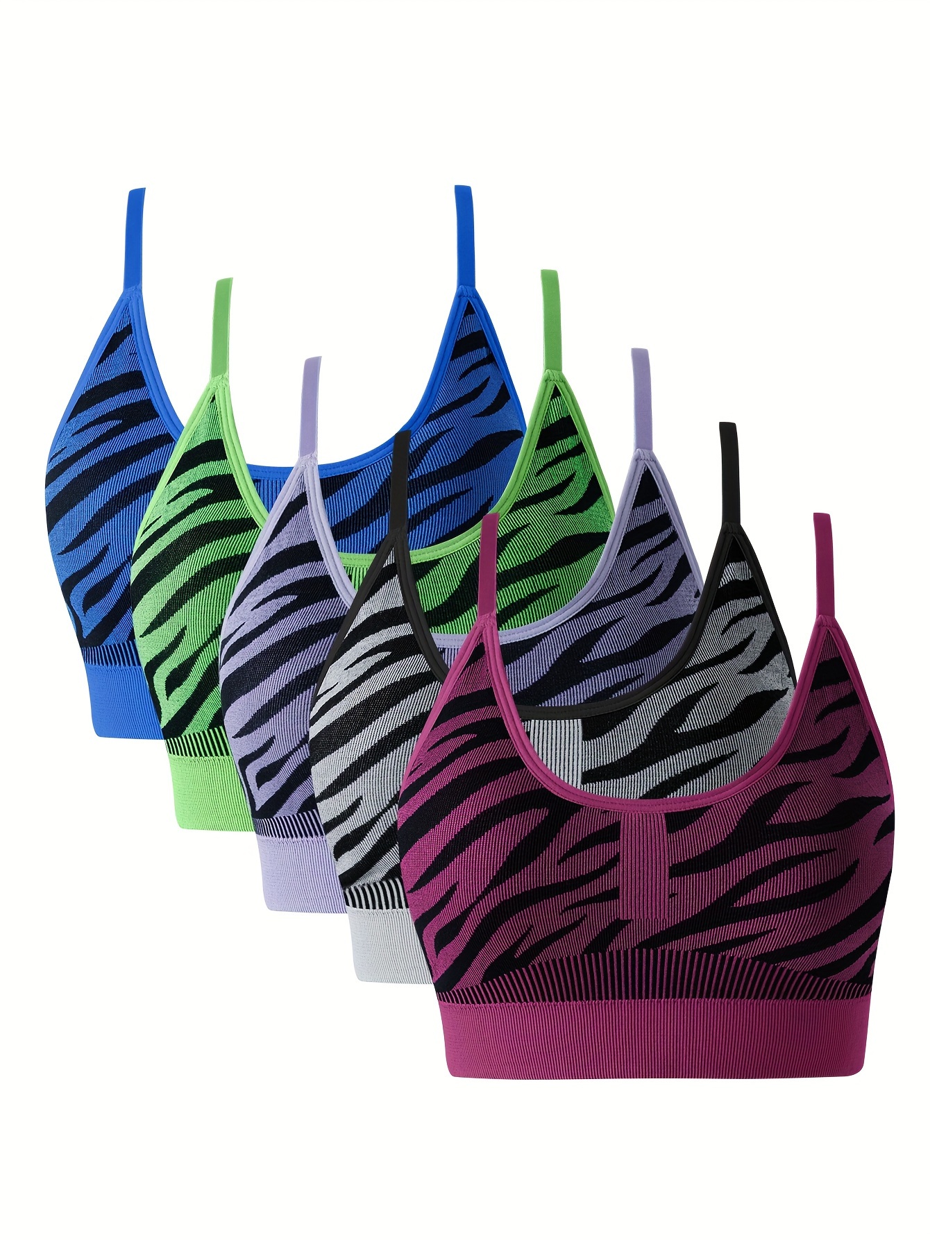 Zebra Pattern Comfortable Sports Bra Training Yoga Fitness - Temu Portugal