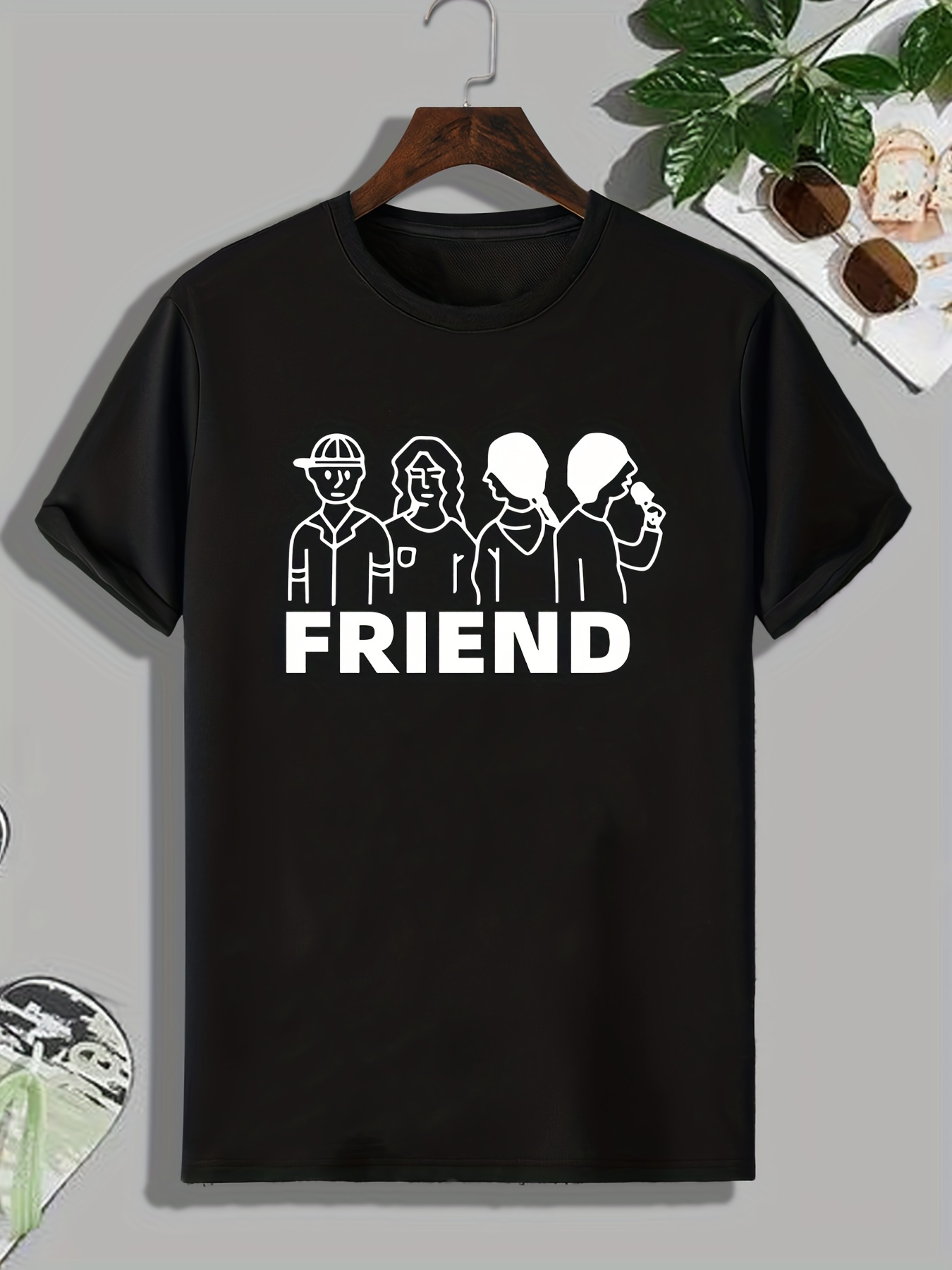 friends Are Like Boobs Pattern Print Men's Comfy T shirt - Temu Italy