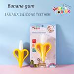 1pc Banana Gum Children Training Soft Head Toothbrush, Baby Safe Silicone Grinding Stick, Baby Learning Toothbrush
