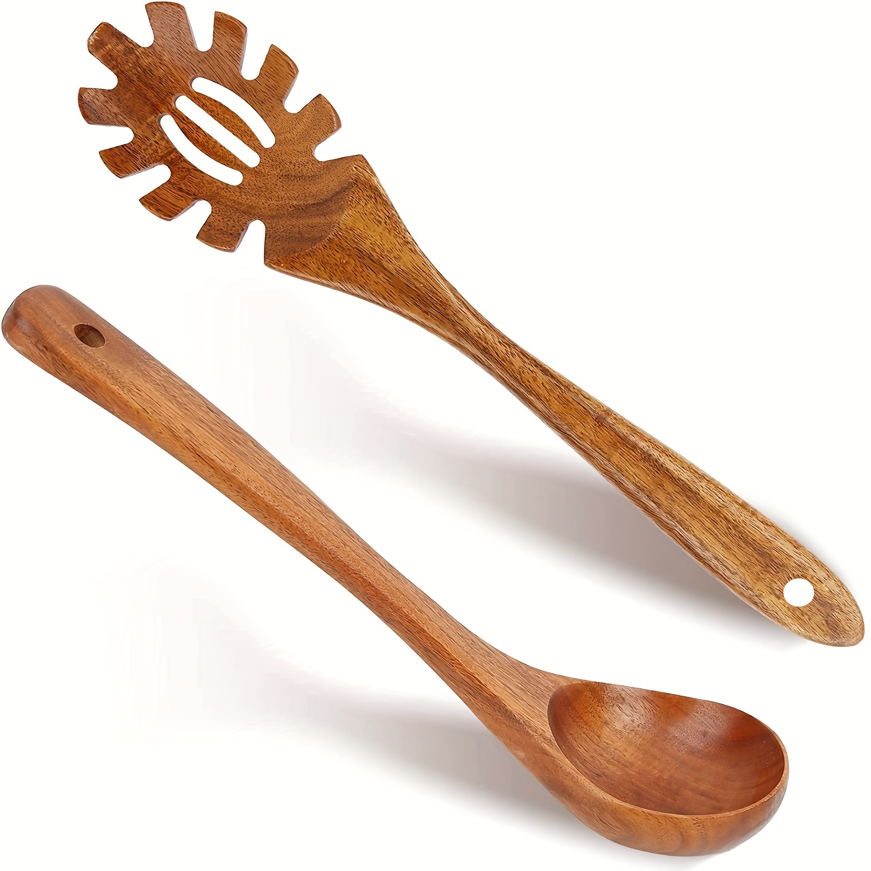 Folkulture Juego de cucharas de madera para cocina y soporte para cucharas,  utensilios de cocina antiadherentes, incluye cuchara de madera, espátula