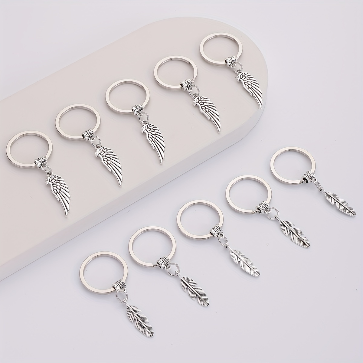 Alloy Feather Wings Keychain For Men, Fashion Bag Accessories