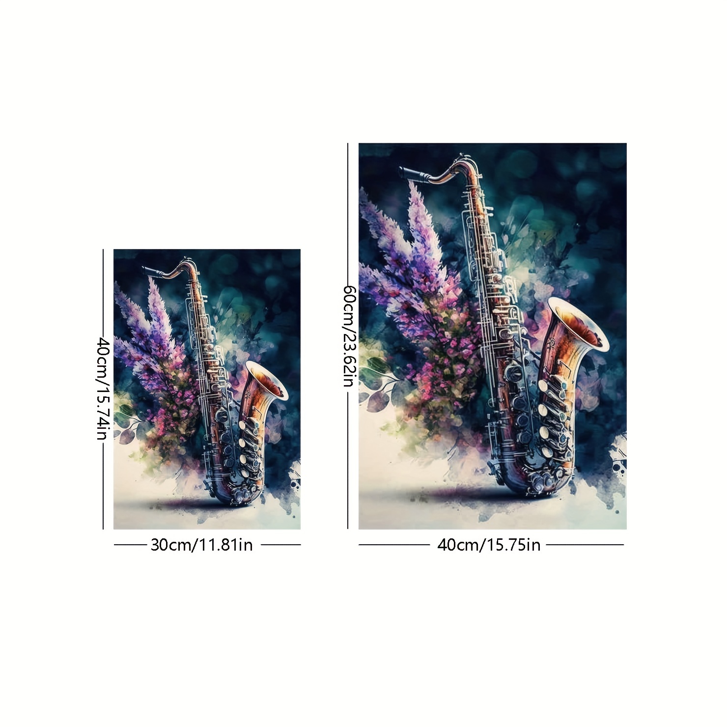 Tableau Toile Saxophone – Impression D'art Murale, Décoration Maison, Toile Tendue, Faite Main, Doré