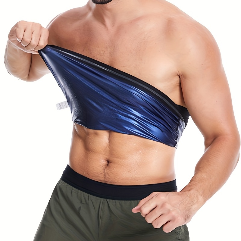 Men's Waist Trimmer Sauna Sweat Workout Shaper, High Stretch Sports Weight  Loss Sweat Body Shaper Belt, Outer Black Inner Blue