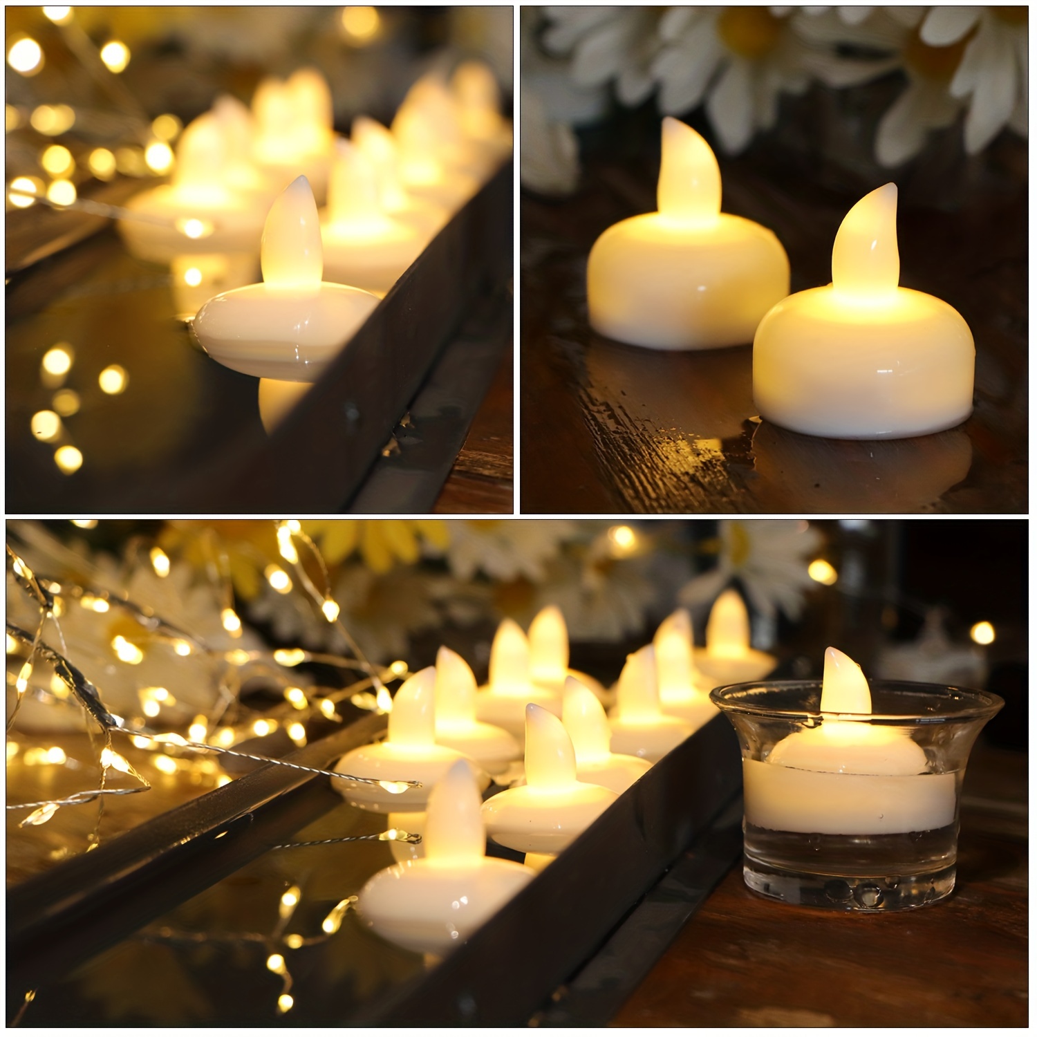 12 velas LED recargables efecto llama con base de carga ideal para Navidad,  cumpleaños, bar, restaurante, boda Kuyhfg Bienvenido a Kuyhfg