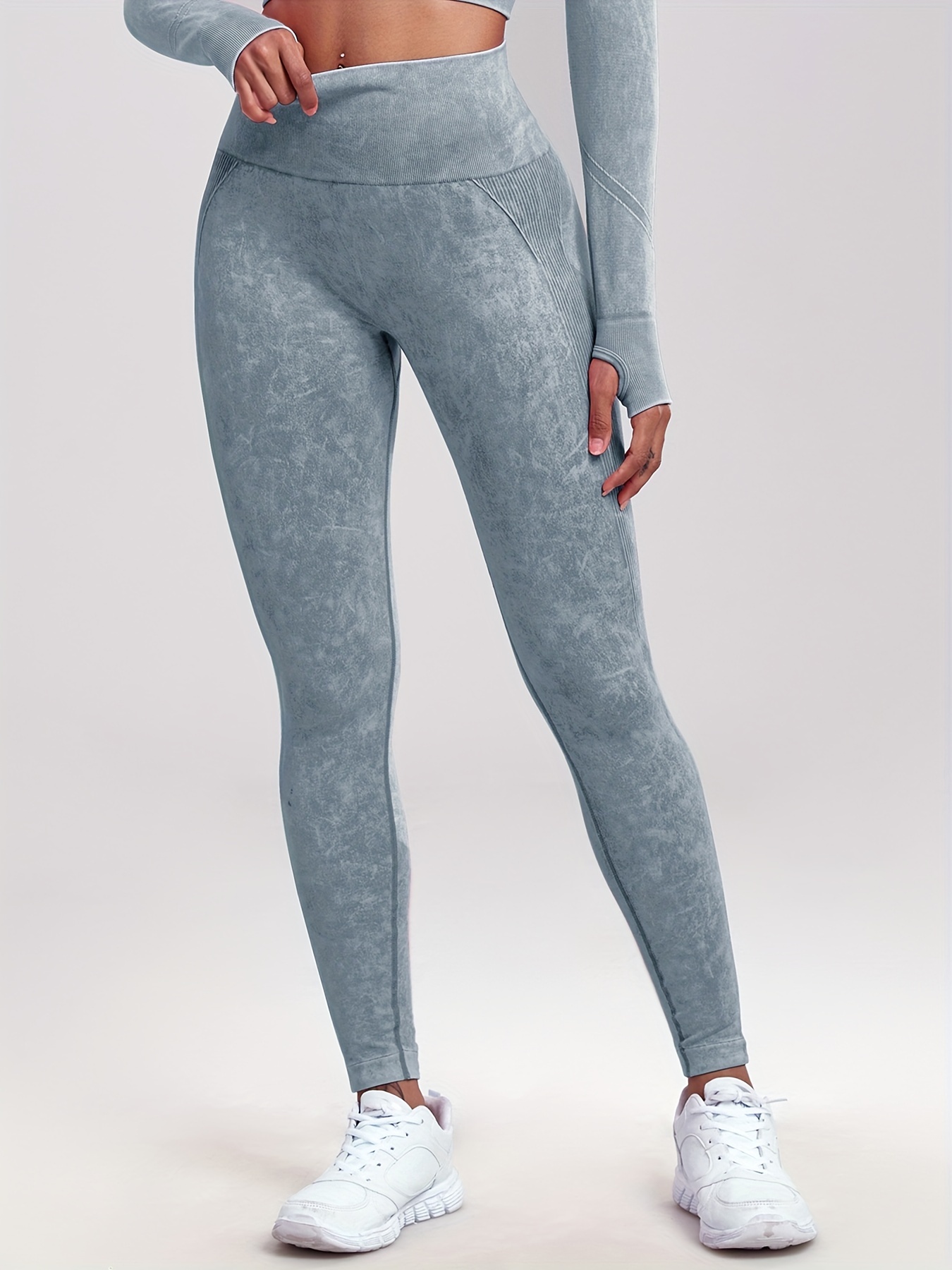 Solid High Waist Skinny Leggings Casual Every Day Stretchy - Temu Bahrain