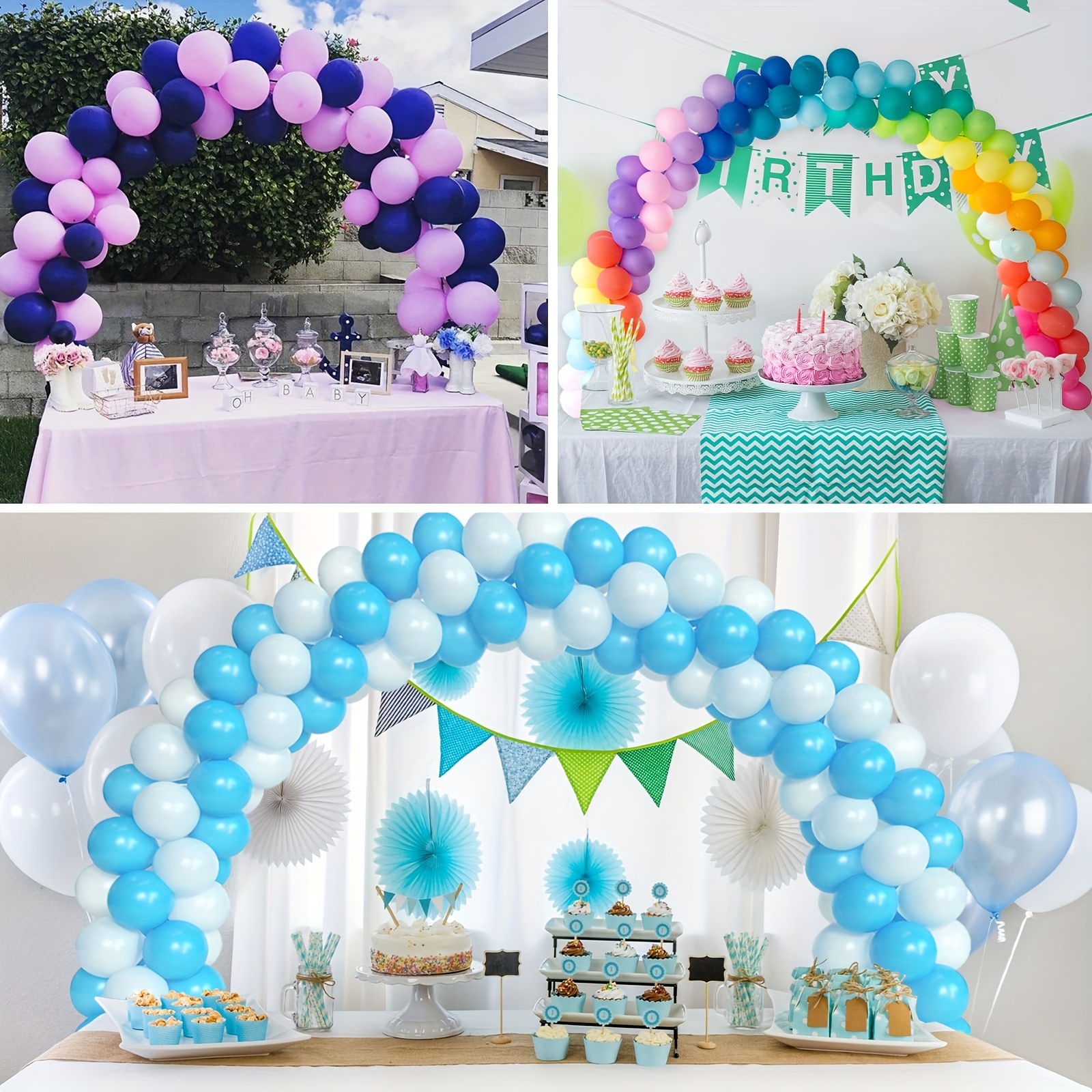 12 ft Balloon Arch Stand Kit for Tables - White